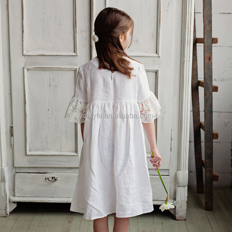 Shop Our White Linen Flower Girl Dress - Eco-Friendly & Stylish