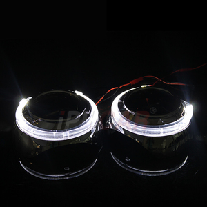 Accessori auto G103 Semi-rotondi LED Angel Eyes DRL Shrouds bianco/blu/rosso cristallo LED Halo anelli maschera per retrofit proiettore - Product Image 5