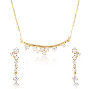 63666 Xuping Elegant Jewelry Set Simple 18K Charming CZ Gold Jewelry Set