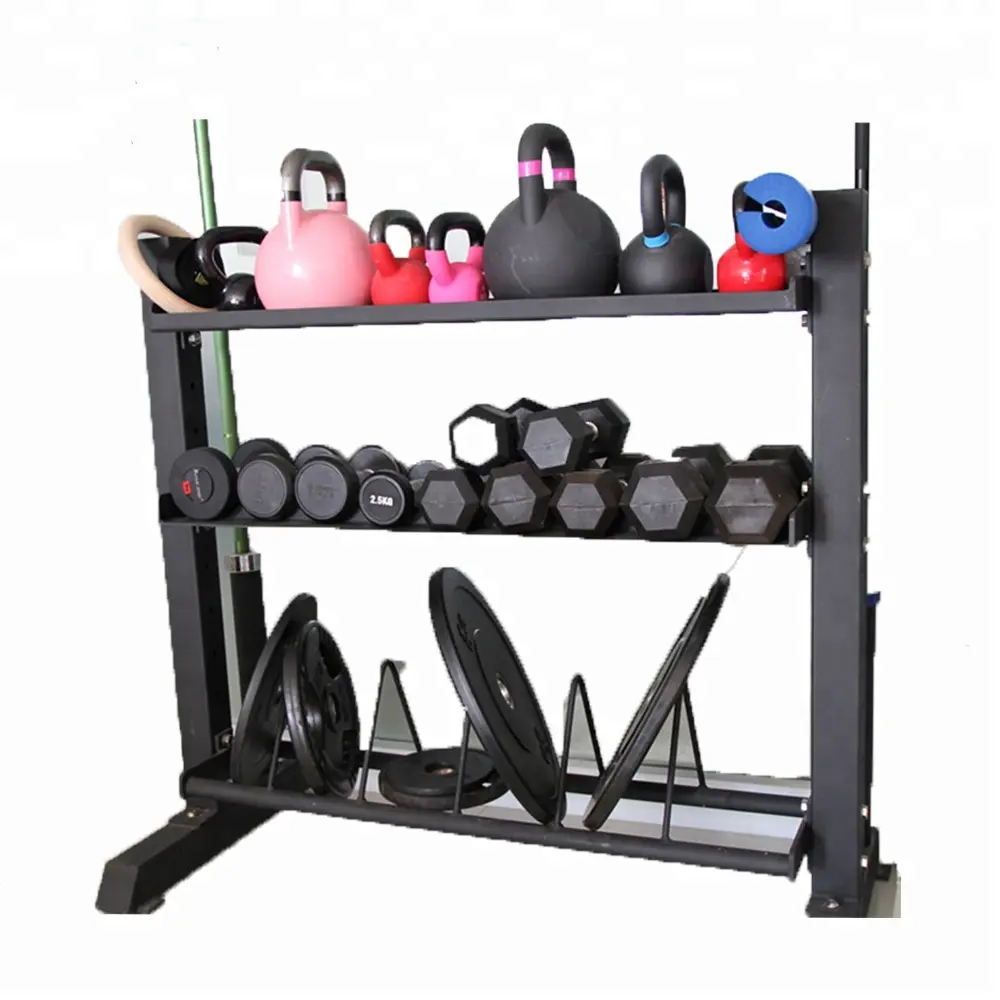 Fitness geräte Power Multi Storage Hantel scheibe Rack Hantel Rack Kettle bell Rack