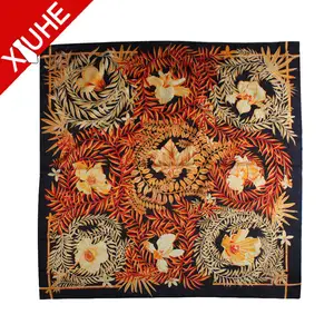 Custom New Fashionable Scarves Red Color Women's Farabic Scarf Indian Custom Silk Head Scarf