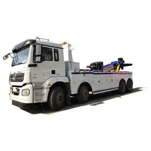 Nova 8x4 pesados rotador wrecker caminhão Shacman/50ton guincho pesado caminhão de reboque para venda