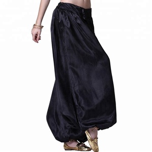 Bestdance 새틴 여성 소녀 하렘 요가 지니 바지 바지 배꼽 댄스 바지 의상 복장 9 색 - Product Image 3