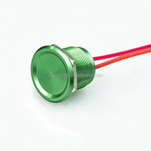 Alta calidad 22MM rojo verde Metal Anti vandal momentáneo pulsador, impermeable IP68 bloqueo on off interruptor piezoeléctrico CE TUV ROHS