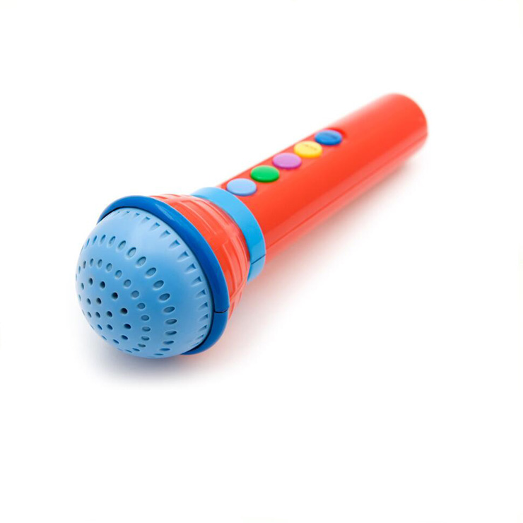 Популярный дизайн, маленький пластиковый детский игрушечный микрофон со светодиодной подсветкой