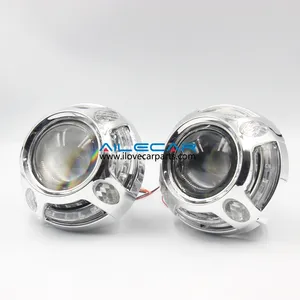 Panamera shrouds with led angle eyes 3.0inch for biled projector lens bixenon projector lens auto headlamp retrofit shrouds