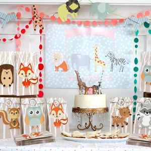 Woodland Party Favor Bags, 3D <strong>Safari</strong> Animals Paper Gift Bags with Thank You Stickers Goodie <strong>Boxes</strong> for Kids Birthday Party - Product Image 6