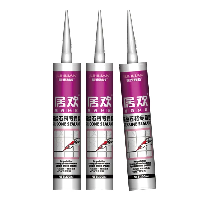 JUHUAN 590ml sausage non-corrosive weather resistance neutral colored silicone sealant for natural stone marble granite