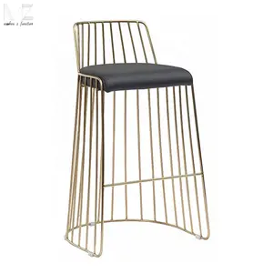 Bar Stools Wholesale Leather Top Iron Bar Chair Color Stools Creative Coffee Chair Gold Modern High Bar Stools