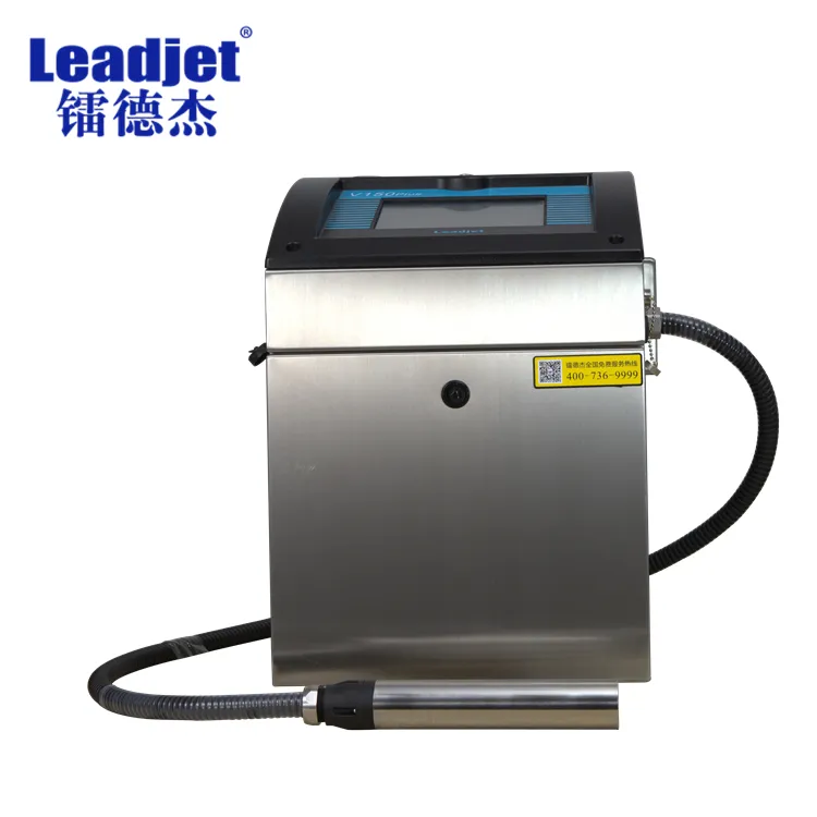 Leadjet 150PLUS cij industrial small character inkjet printer is printing on paper boards and paper cartons