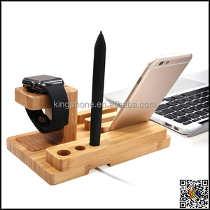 Soporte de madera para el teléfono celular, tablet, madera de carga del muelle para <span class=keywords><strong>apple</strong></span> reloj - Product Image 5