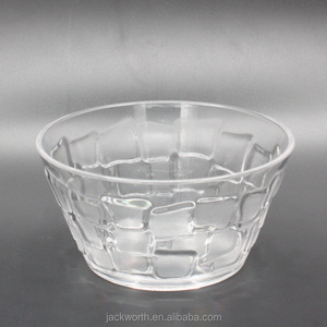 Tazón para Servir Ensaladas y Frutas de Acrílico Vintage Ecológico con Relieve y Boca Ancha - Product Image 3