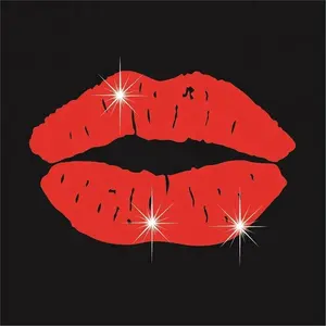 De hierro en transferencia rojo Sexy labios brillo de vinilo para DIY camiseta