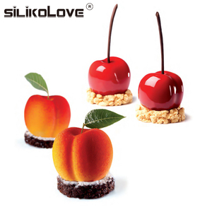 SILIKOLOVE Factory 8 Cavidad <span class=keywords><strong>Forma</strong></span> <span class=keywords><strong>de</strong></span> <span class=keywords><strong>manzana</strong></span> Cake Maker LFGB Platino Antiadherente BPA Libre <span class=keywords><strong>Silicona</strong></span> Moussse Cake Moldes - Product Image 6