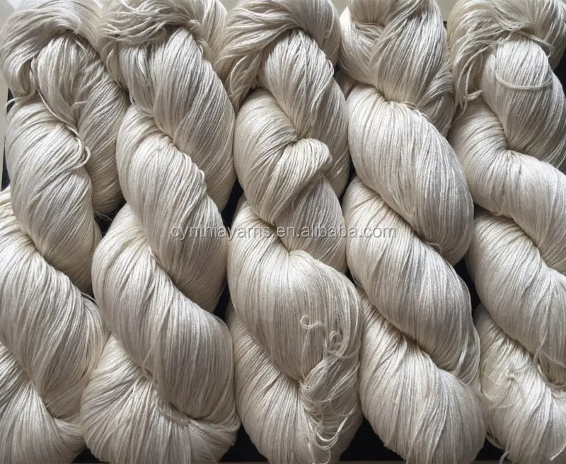 100% Spun Silk Sợi Không Nhuộm cho tay đan khăn áo len