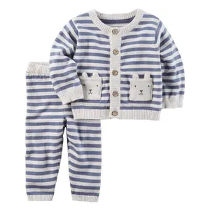 Hot Sale Winter Toddler Wear Warm Soft Fabric Baby Knitted Sweater Set