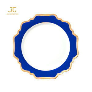 Assiettes à dîner en céramique <span class=keywords><strong>blanche</strong></span> avec bordure dorée en émail JC <span class=keywords><strong>Arcopal</strong></span>, vente en gros - Product Image 1