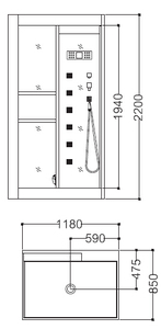 BESTME italien de luxe 1 <span class=keywords><strong>personne</strong></span> carré moderne cabines de <span class=keywords><strong>douche</strong></span> à vapeur porte coulissante à fermeture douce garantie de 3 ans cadre hôtel appartement - Product Image 4