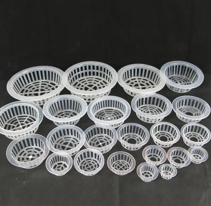 Warna Putih 8 Inch 205Mm Ukuran Plastik Net Pot untuk Taman Rumah Dangkal Mesh Medium Grid Pot Harga Murah pabrik Grosir