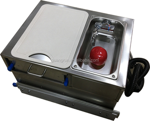 RV <span class=keywords><strong>caravane</strong></span> cuisine En Acier Inoxydable Mini Un Brûleur Pull Type Cuisinière À Gaz Intégré Avec Évier Et Tiroir GR-C001 - Product Image 2