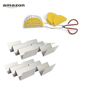 Paquete de 5 Soportes para Tacos de Acero Inoxidable con Prensa para Hacer Tacos y Pinzas, Ideal para Tacos Caseros - Product Image 2