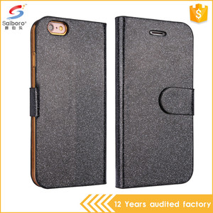 Gros usine prix glitter cas de téléphone titulaire de la carte, cas de téléphone en cuir pour iphone 6 - Product Image 2
