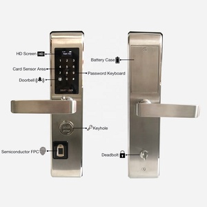 Fournisseur de serrures de porte intelligentes Meilleur <span class=keywords><strong>prix</strong></span> Code <span class=keywords><strong>Carte</strong></span> Serrure de porte intelligente à empreintes digitales pour portes en bois, métal, composite - Product Image 3