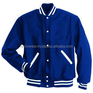 Veste universitaire en laine bleu foncé pour homme, hiver 2014, forte demande, logo frontal, style classique, vêtements de sport décontractés, vente en gros OEM - Product Image 1