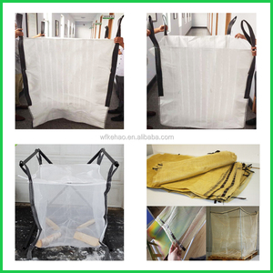 Fondo plano <span class=keywords><strong>y</strong></span> transpirable reciclaje pp súper fibc gran saco para el embalaje de pellets de madera madera - Product Image 2