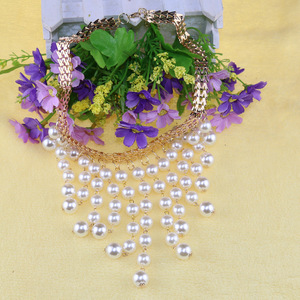 Collar <span class=keywords><strong>de</strong></span> <span class=keywords><strong>Perlas</strong></span> Artificiales <span class=keywords><strong>de</strong></span> Estilo Antiguo con Colgante <span class=keywords><strong>de</strong></span> Cadena <span class=keywords><strong>de</strong></span> <span class=keywords><strong>Perlas</strong></span> <span class=keywords><strong>de</strong></span> Varias Capas - Product Image 2