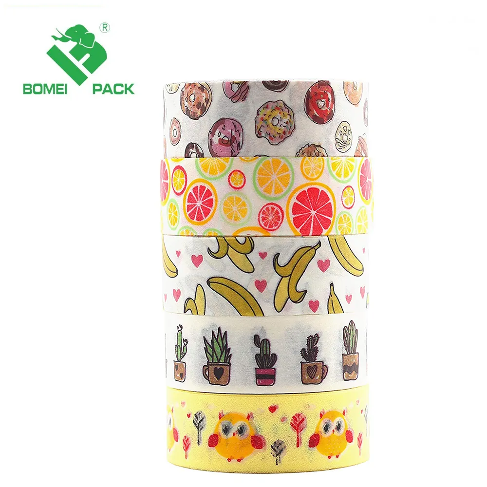 Wholesale Rose Flower Custom Printed Washy Tapes Craft Masking Japanese Washy Tape with color box