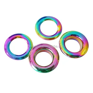 Rainbow 10 mm Hole Metal Push Snap Together Eyelet Snap Rings Grommets Eyelets