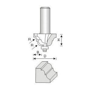 Droite métrique Double doucine romaine routeur de bordure Bit - Medium / <span class=keywords><strong>travail</strong></span> du bois peu romain à double classique avec pali - Product Image 1