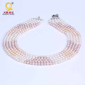 Collier d'hiver perlé en forme de pomme de terre, pour femme, bijou à paillettes - Product Image 1