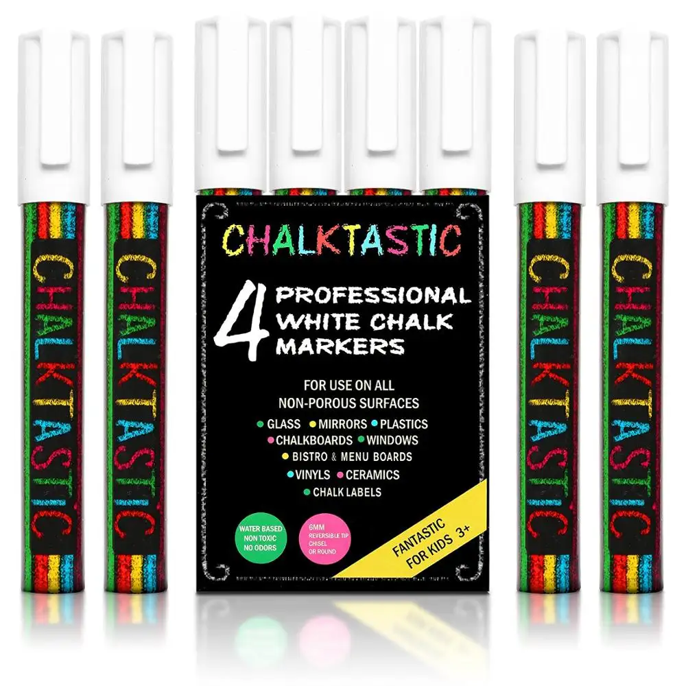 Liquid Chalk Markers 6MM 32 Colored Chalk Pens For Chalkboards Bistro Windows Glass Labels Whiteboards