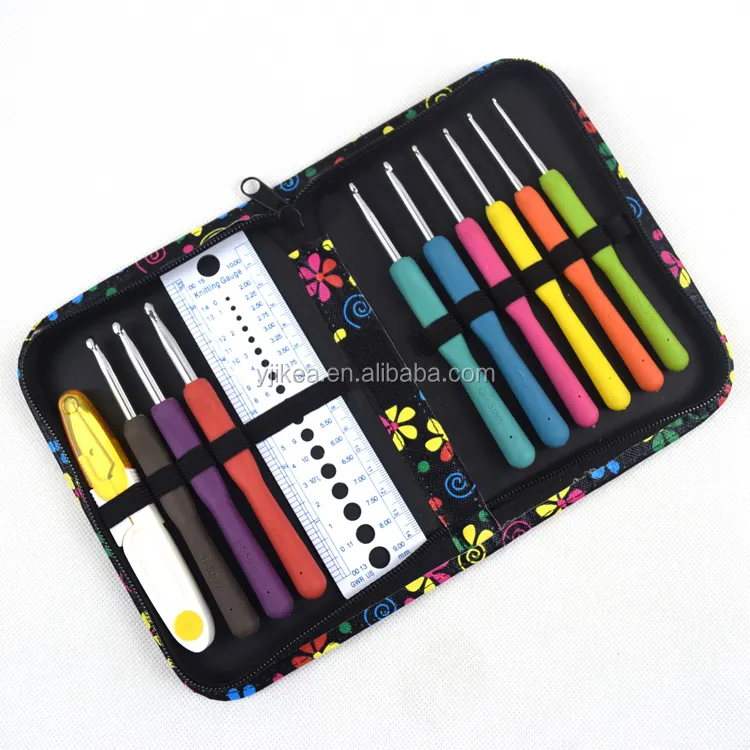 Newest Ergonomic Crochet Hook Set 33pcs Knitting Craft Case Crochet Needle Set