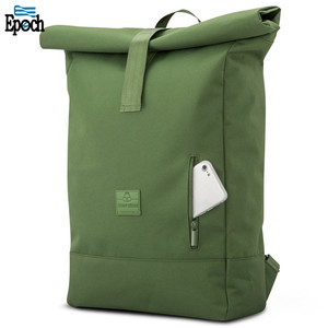 Environmentally friendly sicura chiusura a cerniera roll top un computer portatile zaino