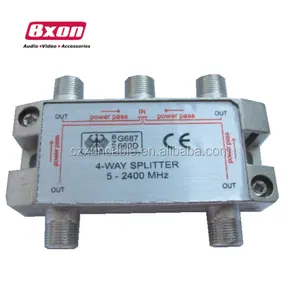 <span class=keywords><strong>Répartiteur</strong></span> de câble coaxial 4 voies Type F à vis 5~2400 MHz pour câble vidéo <span class=keywords><strong>Antenne</strong></span> TV Type lourd - Product Image 1