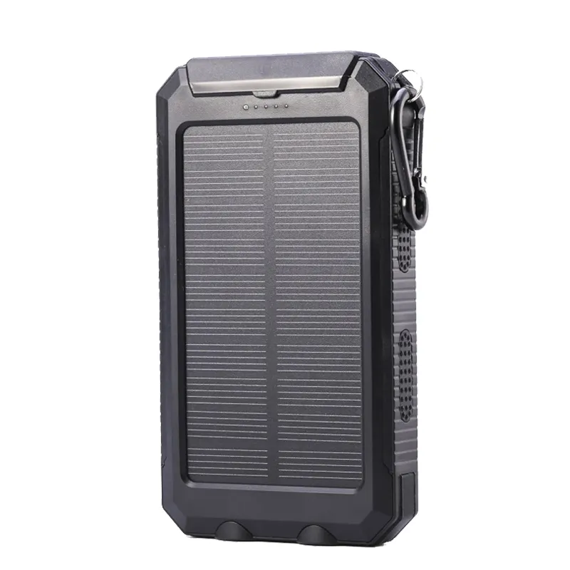 Solar Power Bank Dual USB Power Bank 20000 mAh PowerBank Battery External Portable Solar PanelとLED Light太陽光発電銀行