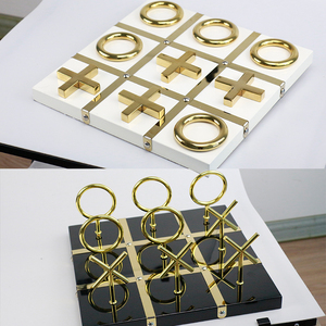 Set da gioco Tris (<span class=keywords><strong>Tic</strong></span> Tac Toe) in stile glamour con finitura oro metallizzato - Product Image 3