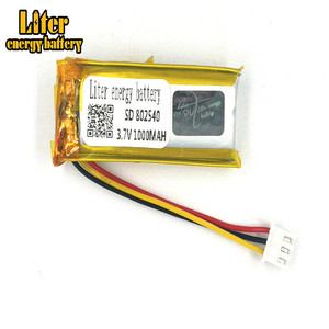 Socket 2.5-3 P Lithium battery 3.7 V 852540 1000 mah Rechargeable battery for electric toys products - Product Image 1