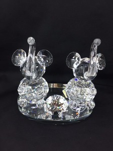 Figuras de cristal cristalinos encantadores elefantes pareja con cristal de diamante arte <span class=keywords><strong>y</strong></span> artesanía - Product Image 2