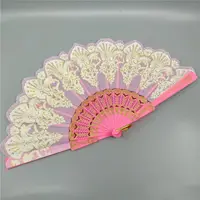 23cm new spanish plastic ladies dance hand fan delicate peacock lace gilding wedding fans