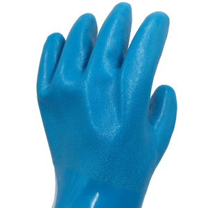 Guante de trabajo de resistencia al aceite súper suave con revestimiento triple de PVC y nitrilo - Product Image 3