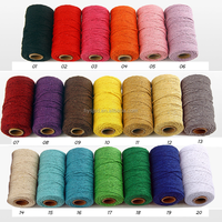 Couleurs personnalisées 3mm 4mm 5mm 6mm bricolage macramé cordon tressé naturel 100% coton corde pour Textile à la maison
