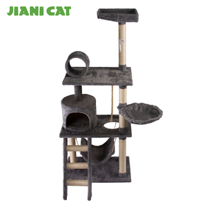 China wholesale best plush wooden toys pet cat scratcher tree - Product Image 5