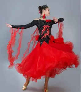 Frauen Mädchen Dance Performance Wettbewerb Tragen Günstige Ballsaal Kleid