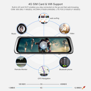 Full HD 1080P 10 ''หน้าจอสัมผัส IPS สื่อการสตรีม Android GPS Navigation 4G WIFI FM ADAS กล้องมองหลังกระจกมองหลัง - Product Image 2