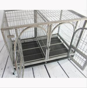 Haute qualité Fer <span class=keywords><strong>2</strong></span> laryer grande cage de chien double robuste cage de chien