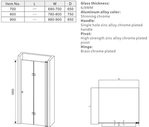 Pivot-puerta de <span class=keywords><strong>ducha</strong></span> de vidrio con bisagra, pantalla de <span class=keywords><strong>Ducha</strong></span> - Product Image 2